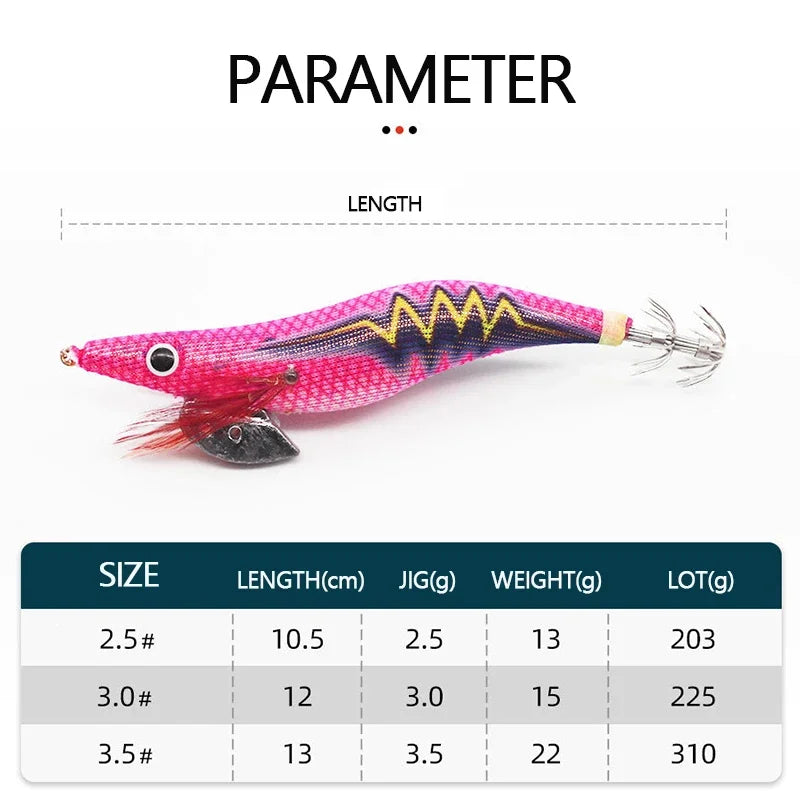 Luminous Squid Jig Set - 10Pcs/Lot