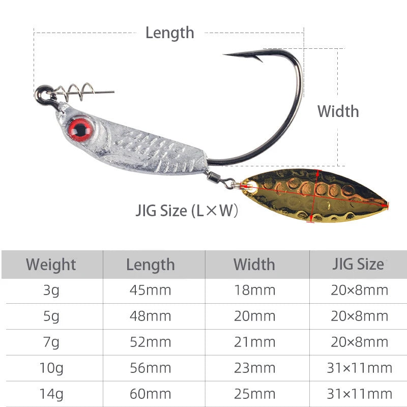 Jig Head Crank Hook 5pcs