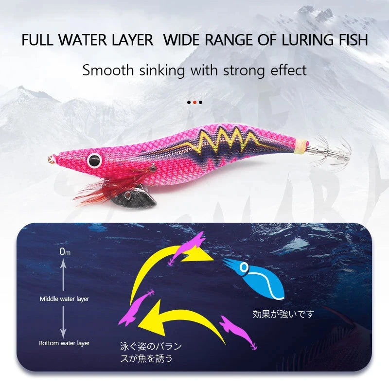 Luminous Squid Jig Set - 10Pcs/Lot