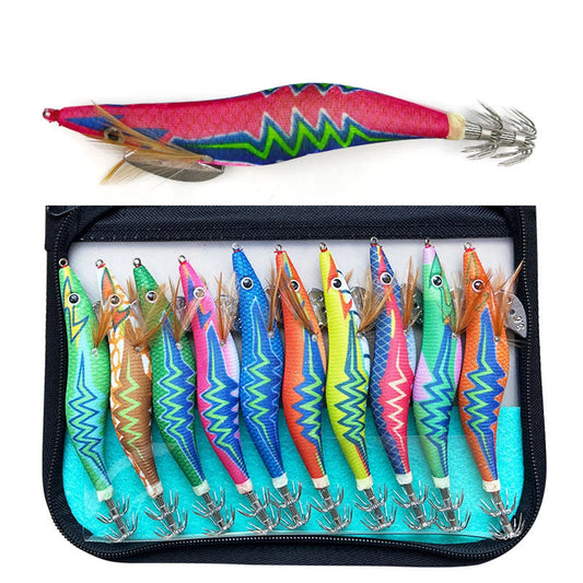 Luminous Squid Jig Set - 10Pcs/Lot