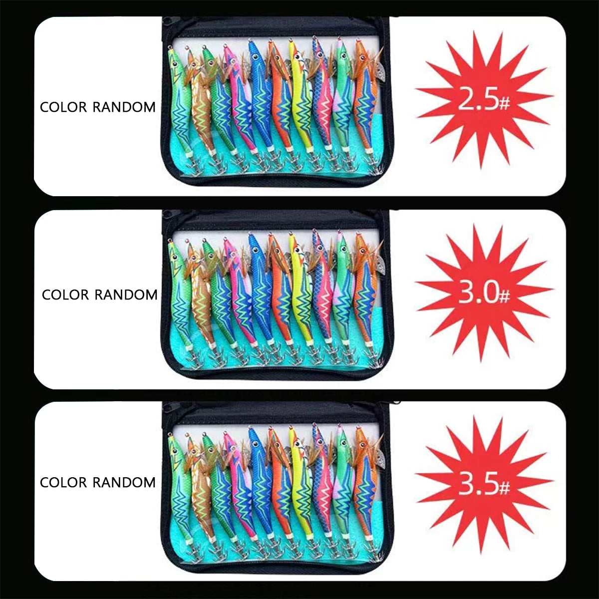 Luminous Squid Jig Set - 10Pcs/Lot