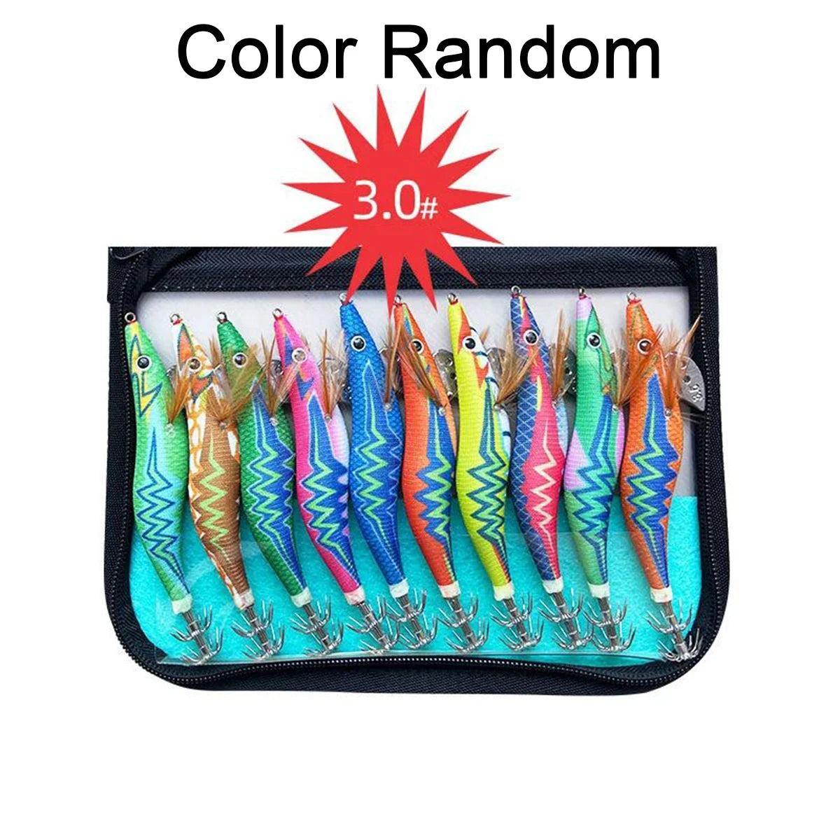 Luminous Squid Jig Set - 10Pcs/Lot