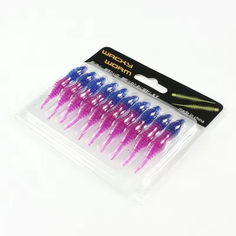 Dual-color Wacky Worm Soft lure For Bass Fishing 15cm/1g 10pcs KIRA Fishing