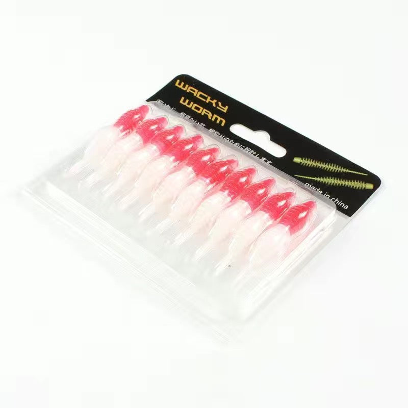 Dual-color Wacky Worm Soft lure For Bass Fishing 15cm/1g 10pcs KIRA Fishing
