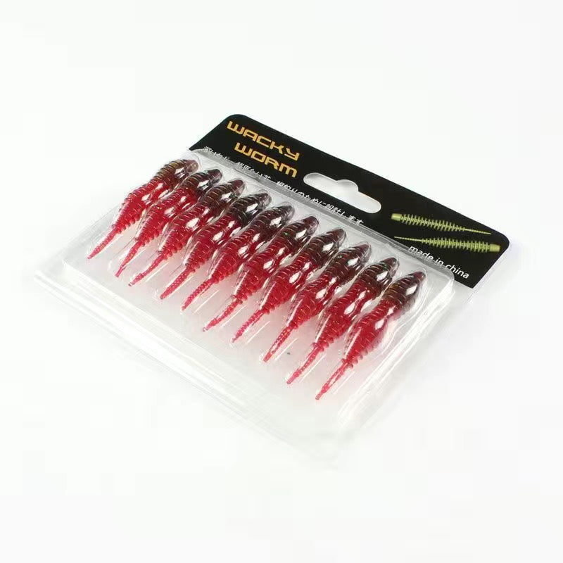 Dual-color Wacky Worm Soft lure For Bass Fishing 15cm/1g 10pcs KIRA Fishing
