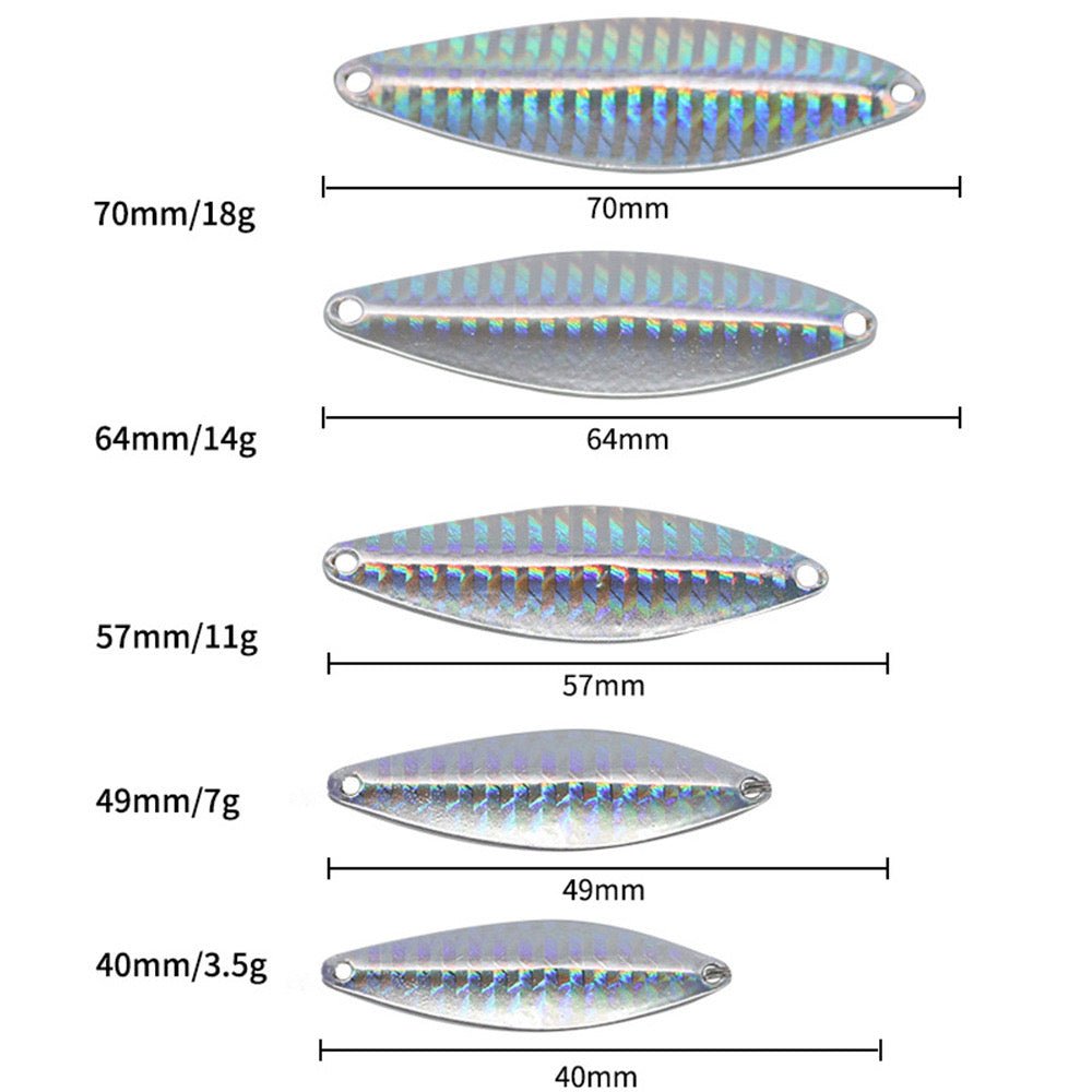 2024 Laser Metal Spoon Fishing Lure With Feather Hook 1 pcs KIRA Fishing