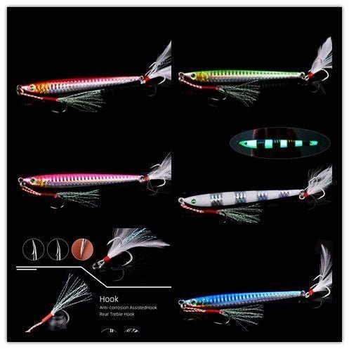 Luminous Metal Jig Fishing Lure Weights 7g-40g - KIRA Fishing