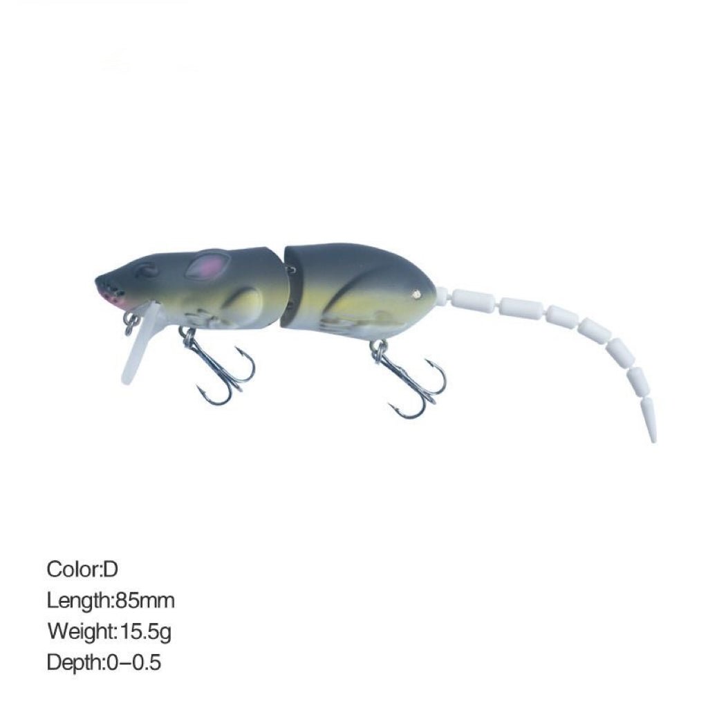 Topwater Rat Wobbler Awim Bait Multi Jointed Artificial 15.5cm/15.5g - KIRA Fishing