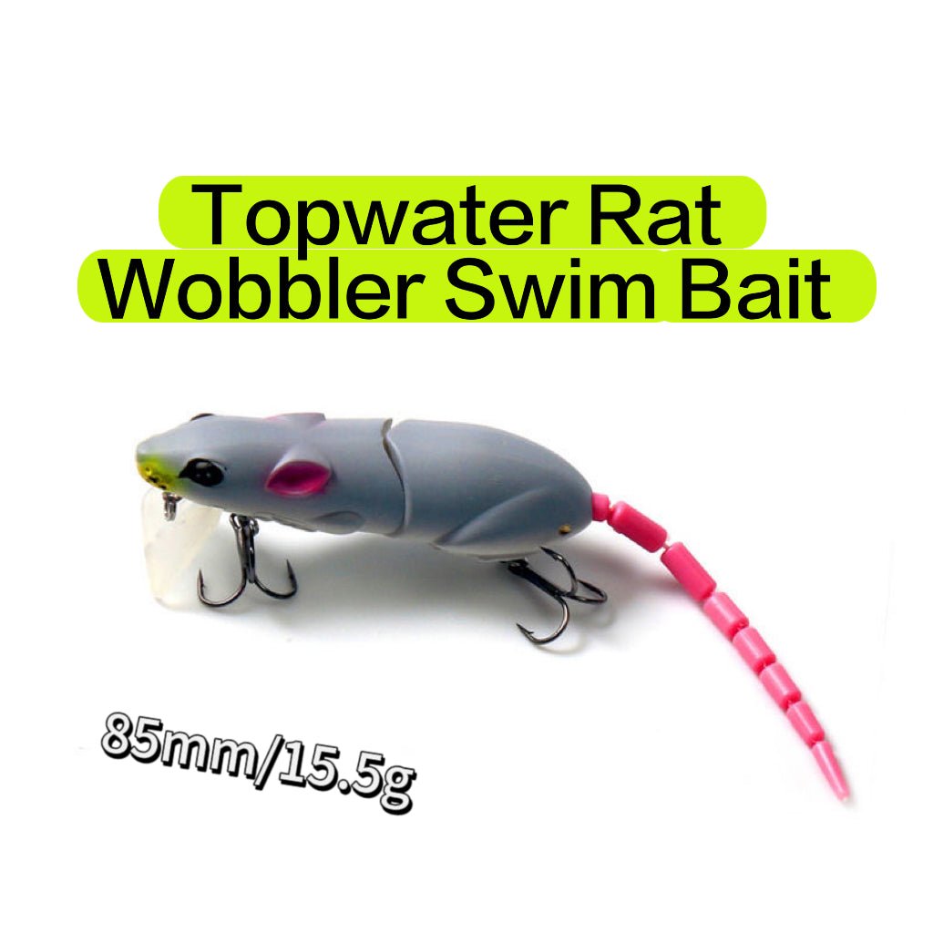 Topwater Rat Wobbler Awim Bait Multi Jointed Artificial 15.5cm/15.5g - KIRA Fishing