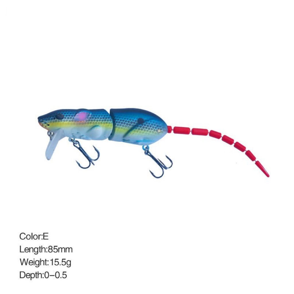 Topwater Rat Wobbler Awim Bait Multi Jointed Artificial 15.5cm/15.5g - KIRA Fishing