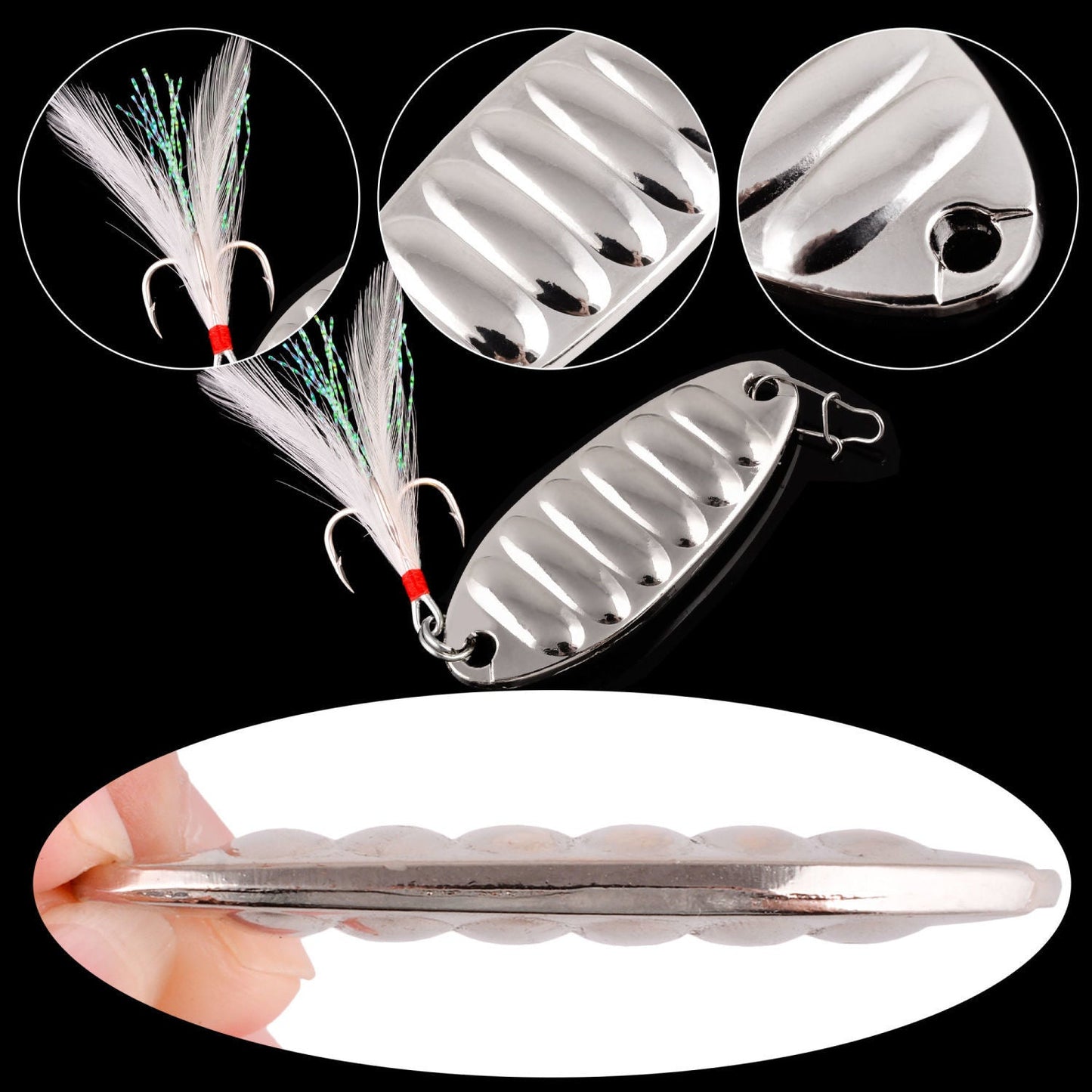Vibration Metal Spoon Bait 5pcs - KIRA Fishing