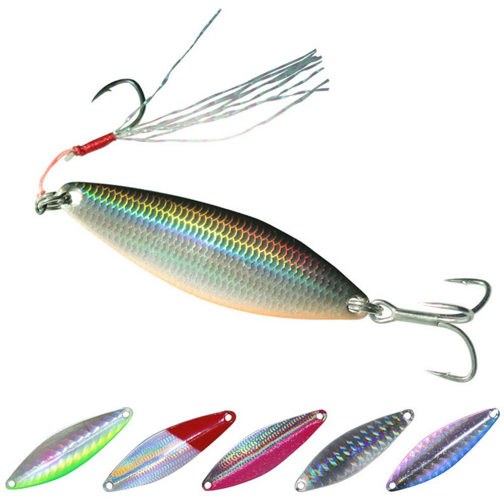 2024  Laser Metal Spoon Fishing Lure With Feather Hook 1 pcs KIRA Fishing